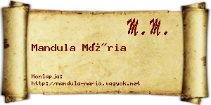 Mandula Mária névjegykártya